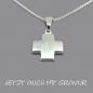 Preview: Griechisches Kreuz Silber matt mit Gravur